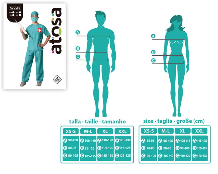 Déguisement de chirurgien pour homme adulte XL Multicolor