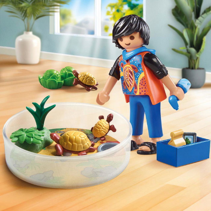 Playmobil 71748 Garçon avec famille de tortues dans un terrarium My Life Playmobil 71748 Garçon avec famille de tortues dans un terrarium My Life