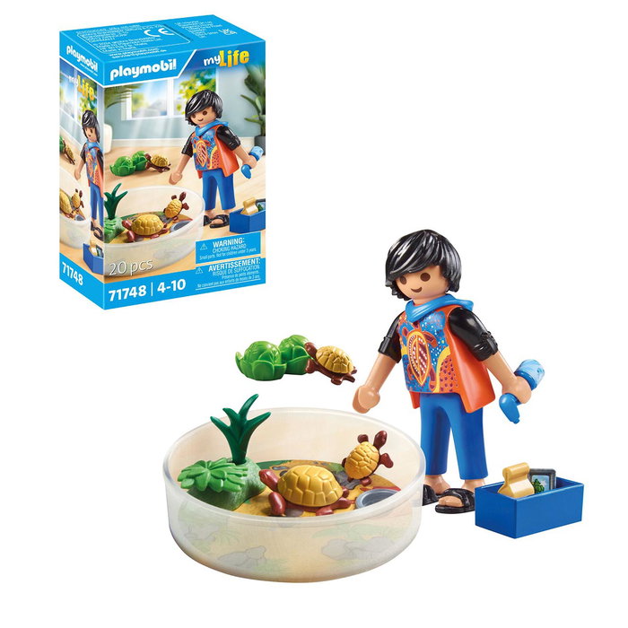 Playmobil 71748 Garçon avec famille de tortues dans un terrarium My Life Playmobil 71748 Garçon avec famille de tortues dans un terrarium My Life