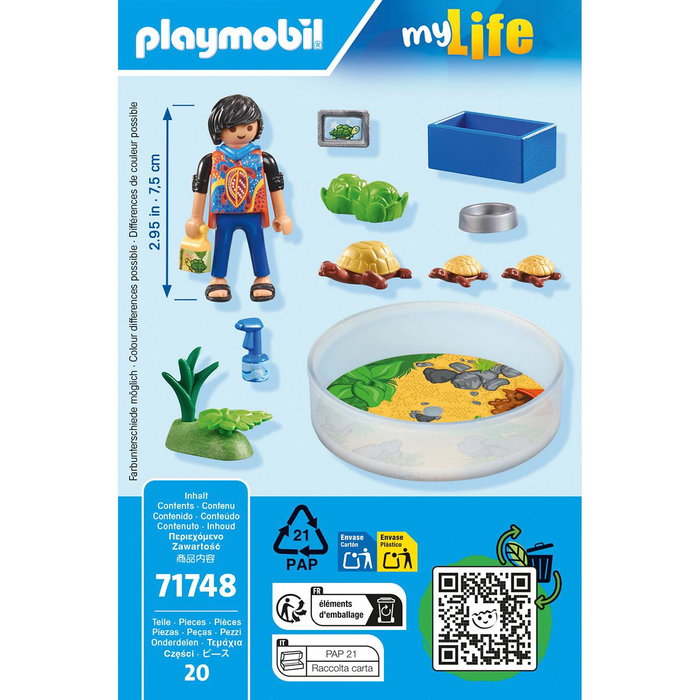 Playmobil 71748 Garçon avec famille de tortues dans un terrarium My Life Playmobil 71748 Garçon avec famille de tortues dans un terrarium My Life