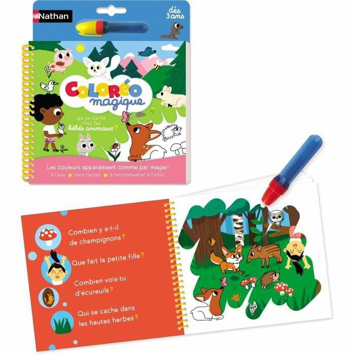 Nathan Coloréo Bébés animaux - Kit de coloriage à l'eau Nathan Coloréo Bébés animaux - Kit de coloriage à l'eau
