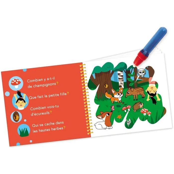 Nathan - Coloréo - Coloriage à l'eau pour enfants - Bébés animaux - Jeu éducatif sans taches à partir de 3 ans