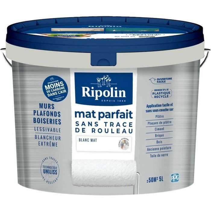 Ripolin Peinture murs & plafonds 441725 Blanc Mat 5 L Ripolin Peinture murs & plafonds 441725 Blanc Mat 5 L