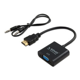 Savio Adaptateur HDMI vers VGA avec Audio CL-23/B Noir 50 cm