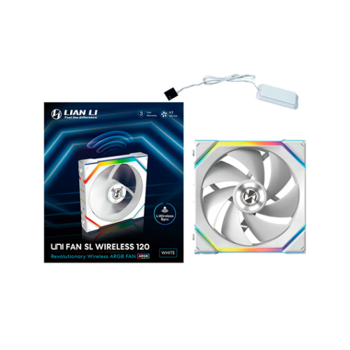 Lian Li Ventilateur UNI FAN SL Wireless 120 ARGB Blanc 64 CFM PWM 2000 RPM