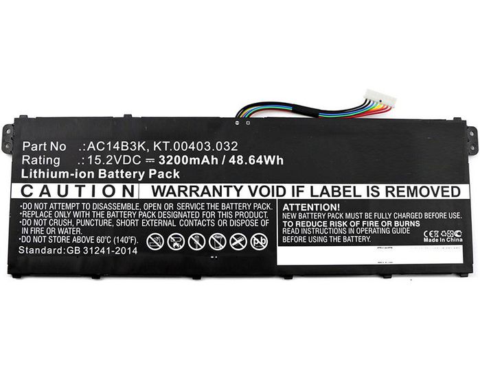 CoreParts Batterie pour Acer Aspire ES15, 48,64 Wh, 15,2 V, 3200 mAh, Noir CoreParts Batterie pour Acer Aspire ES15, 48,64 Wh, 15,2 V, 3200 mAh, Noir