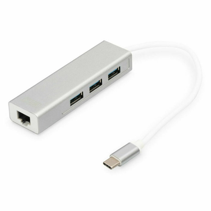 Hub USB Digitus DA-70255 Gris Blanc/Gris Argenté Hub USB Digitus DA-70255 Gris Blanc/Gris Argenté