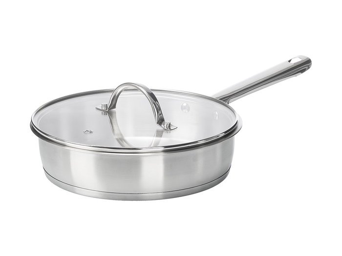 Kinvara Poêle Honda en Acier Inoxydable 24 cm avec Couvercle en Verre (Set de 6)