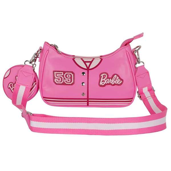 Barbie Sac à main bandoulière pour enfant Fancy 2.0 Varsity en PVC avec intérieur polyester, dimensions 6,5 x 23,5 x109 cm, âge minimum 3 ans