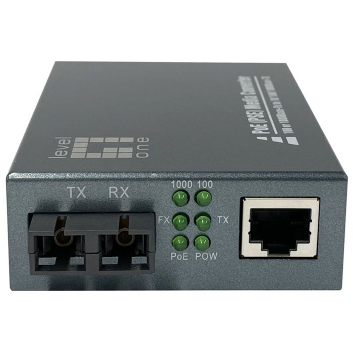 Level GVT-2013 Convertisseur de média Gigabit RJ45 vers SC Multimode PoE+ Level GVT-2013 Convertisseur de média Gigabit RJ45 vers SC Multimode PoE+