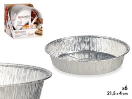 Kinvara Lot de 6 plateaux ronds en aluminium 21.5x21.5x5.5 cm, argent (Set de 24)