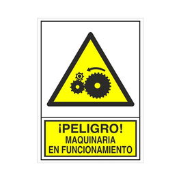 DUVER Señal 393 Adhesiva 148x105'' Maquinaria En Funcionamiento Peligro!