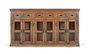 GINER Y COLOMER - Buffet haut en bois de manguier avec 6 portes vitrées et 6 tiroirs - Finition noisette - Dimensions : 72x37x? cm