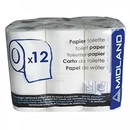 Midland - Papier toilette pour WC chimique (portables et à cassette) - 12 rouleaux - Se désagrège rapidement pour éviter les obstructions