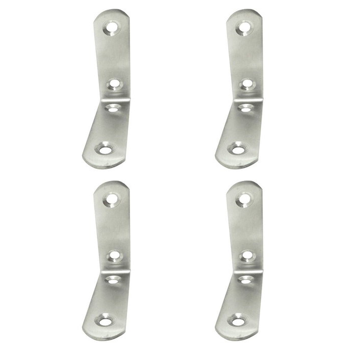 Edm AN24 - Équerre de renfort en acier zingué, 60 x 60 x 19 mm, lot de 4 Edm AN24 - Équerre de renfort en acier zingué, 60 x 60 x 19 mm, lot de 4