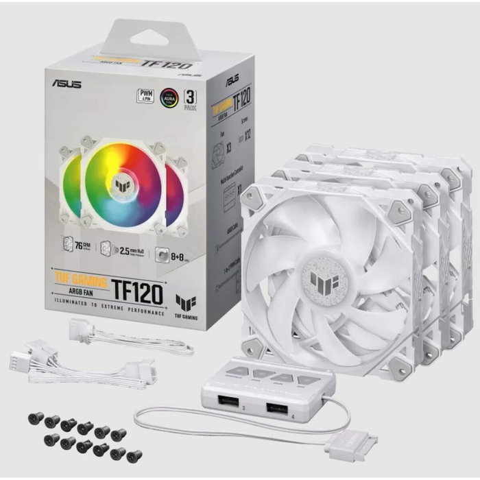 Asus 90DA0033-B09030 Ventilateur de cabine Ø 12 cm (3 Unités) avec éclairage LED