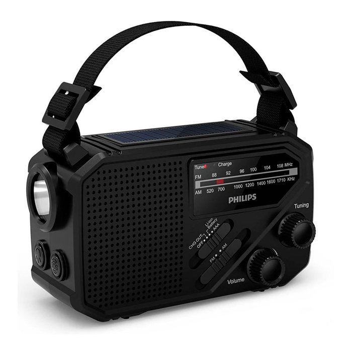 Philips TAR1609/00 Radio portable avec lampe torche et manivelle