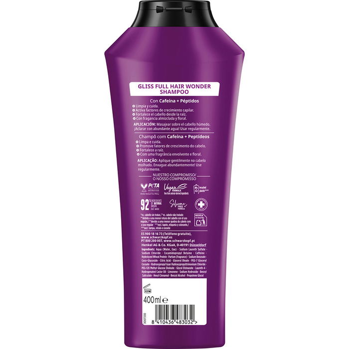 Schwarzkopf Gliss Shampooing Densité Full Hair Wonder 400 ml
