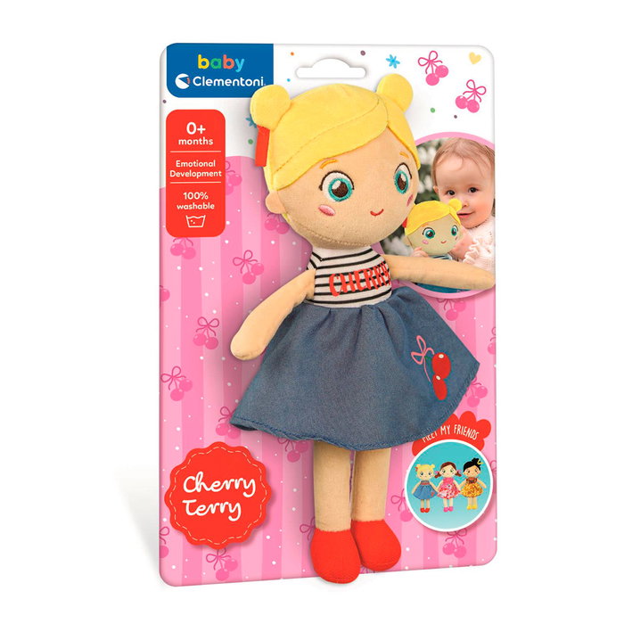 Clementoni Poupée Souple Cherry Terry 17601 avec peluche douce, jouet d'éveil sensoriel multilingue dès la naissance Clementoni Poupée Souple Cherry Terry 17601 avec peluche douce, jouet d'éveil sensoriel multilingue dès la naissance