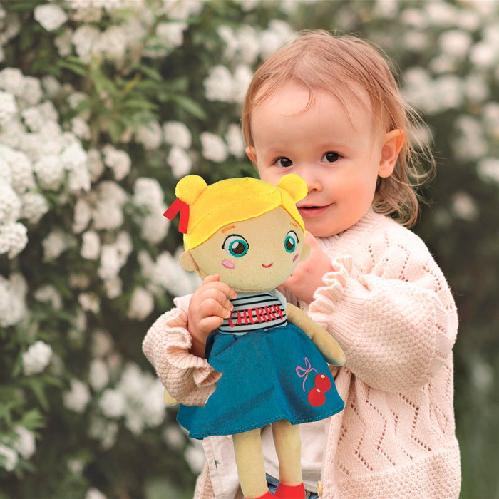 Clementoni Poupée Souple Cherry Terry 17601 avec peluche douce, jouet d'éveil sensoriel multilingue dès la naissance Clementoni Poupée Souple Cherry Terry 17601 avec peluche douce, jouet d'éveil sensoriel multilingue dès la naissance