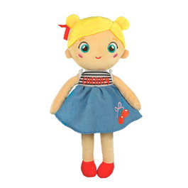 Clementoni Poupée Souple Cherry Terry 17601 avec peluche douce, jouet d'éveil sensoriel multilingue dès la naissance