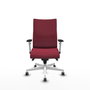 Piqueras Y Crespo Silla Albacete confidente, Granate, Base Blanche, Roues Parquet 65mm