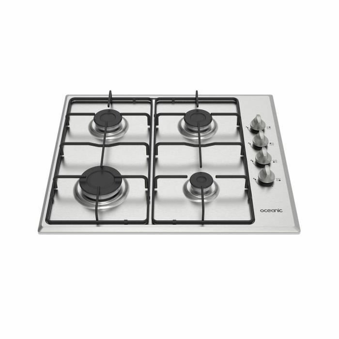 Oceanic Table de cuisson 4 foyers Gaz Inox
