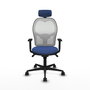 Piqueras y Crespo Chaise de Bureau Jorquera 1D036N2 Bleu marine et blanc