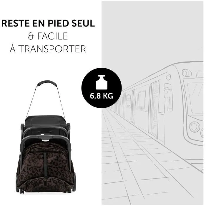 Hauck Poussette compacte Travel N Care - Pliage une main, châssis autonome, capote UPF 50+, siège inclinable, roues EVA Hauck Poussette compacte Travel N Care - Pliage une main, châssis autonome, capote UPF 50+, siège inclinable, roues EVA