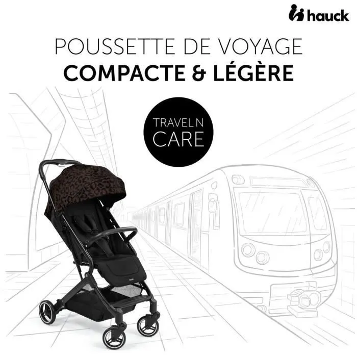 Hauck Poussette compacte Travel N Care - Pliage une main, châssis autonome, capote UPF 50+, siège inclinable, roues EVA Hauck Poussette compacte Travel N Care - Pliage une main, châssis autonome, capote UPF 50+, siège inclinable, roues EVA