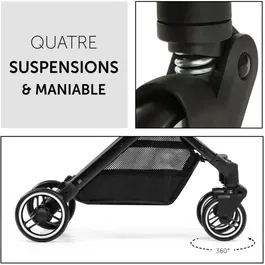 Hauck Poussette compacte Travel N Care - Pliage une main, châssis autonome, capote UPF 50+, siège inclinable, roues EVA