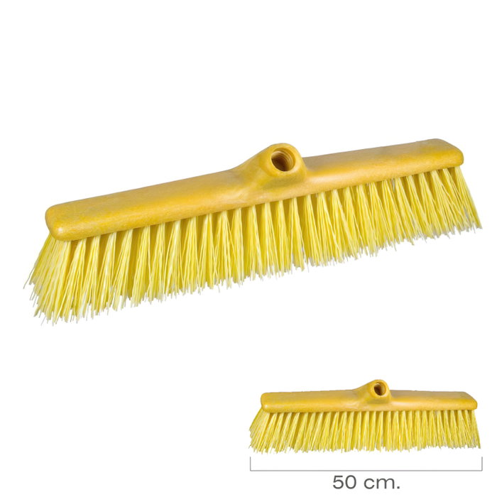 WOLFPACK LINEA PROFESIONAL Balai en fibre PVC jaune sans manche WOLFPACK LINEA PROFESIONAL Balai en fibre PVC jaune sans manche