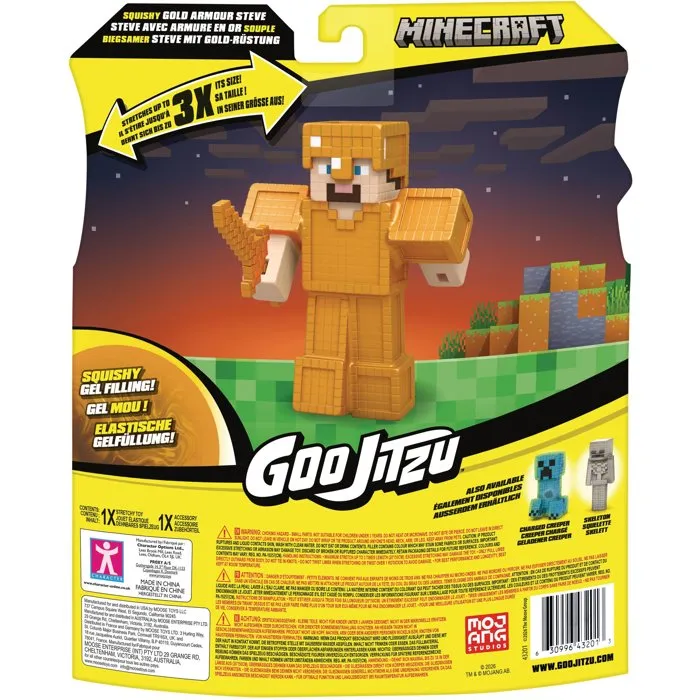 Heroes Of Goo Jit Zu Figurine Minecraft Steve Gold 11 cm
