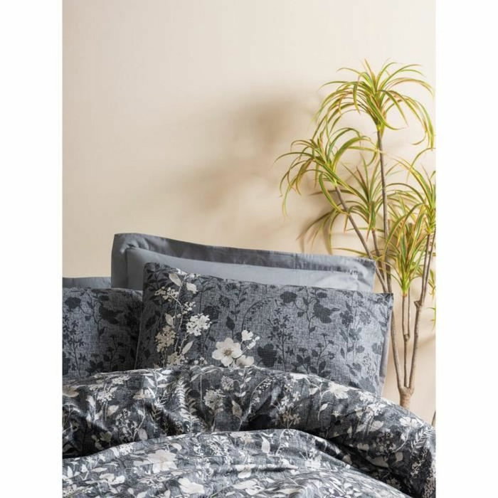 Parure de couette 220 x 240 cm en coton renforcé Anthracite - 3 pièces