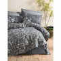 Parure de couette 220 x 240 cm en coton renforcé Anthracite - 3 pièces