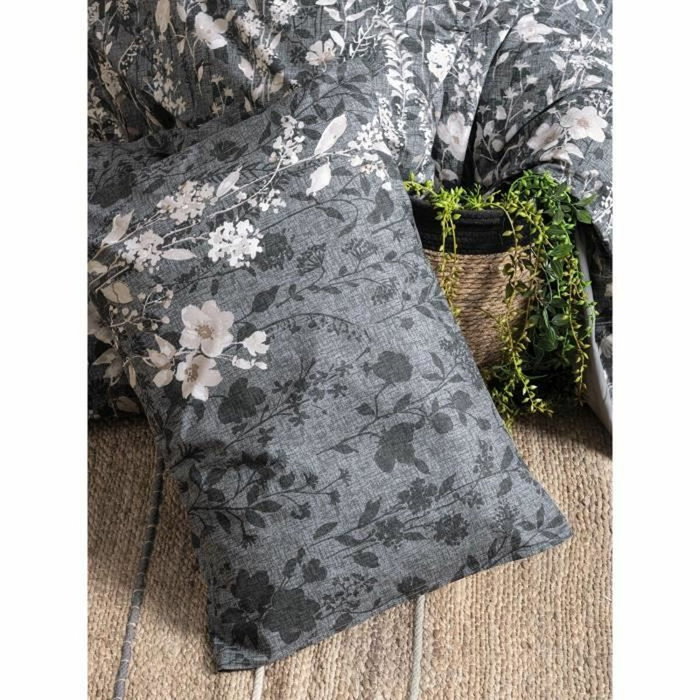 Parure de couette 220 x 240 cm en coton renforcé Anthracite - 3 pièces