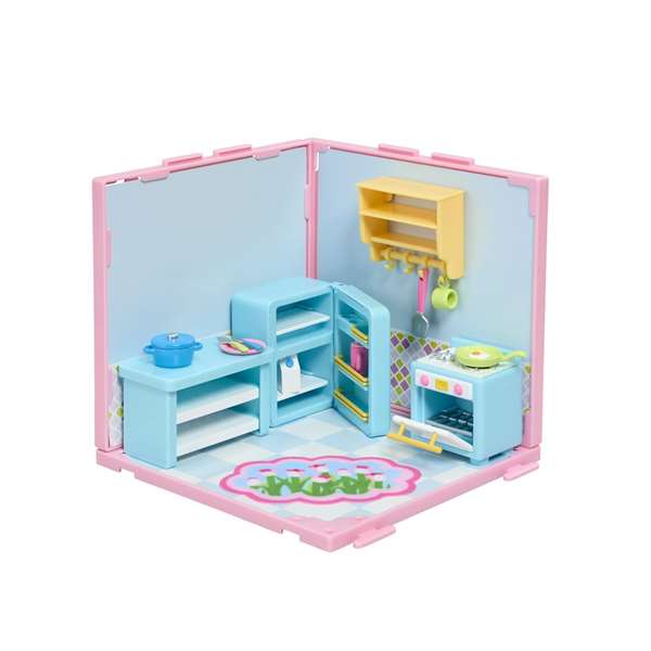Bizak - Diseña Tu Cocina Suite Spaces - Jeu de création de cuisine - 20 accessoires, 2 papiers peints et 1 papier de sol - Langue du jeu : espagnol