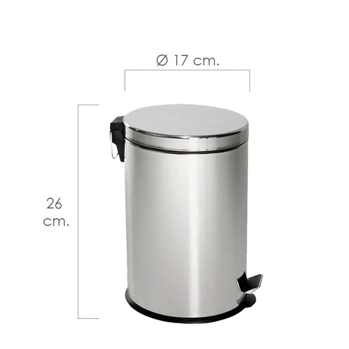 MAURER Poubelle inoxydable 3 litres argentée MAURER Poubelle inoxydable 3 litres argentée