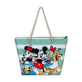 KARACTERMANIA Sac de plage polyvalent toile Disney Mickey Mouse avec poche zippée - Dimensions 37 x 52 x 17 cm