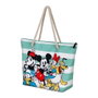 KARACTERMANIA Sac de plage polyvalent toile Disney Mickey Mouse avec poche zippée - Dimensions 37 x 52 x 17 cm