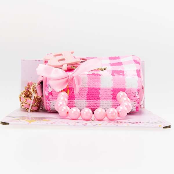 Nice Sac Réversible à Paillettes et Motif Vichy Nice Sac Réversible à Paillettes et Motif Vichy