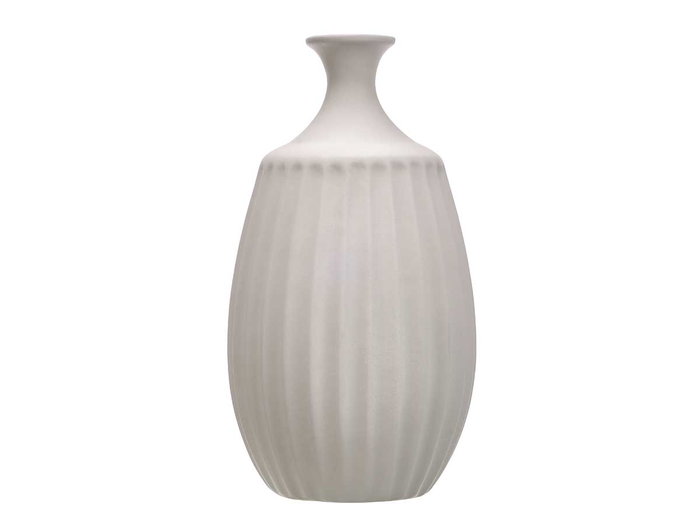 Giftdecor Vase en Céramique Col Étroit Gris 48 cm de Hauteur