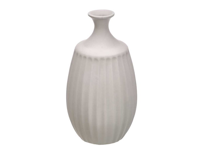 Giftdecor Vase en Céramique Col Étroit Gris 48 cm de Hauteur