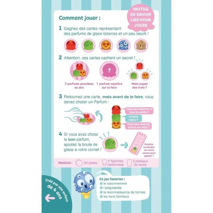Asmodee Gelato Loco - Jeu de cartes en français, devinettes de parfums de glace pour famille