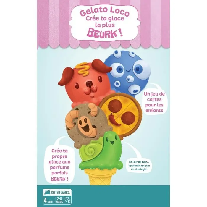 Asmodee Gelato Loco - Jeu de cartes en français, devinettes de parfums de glace pour famille