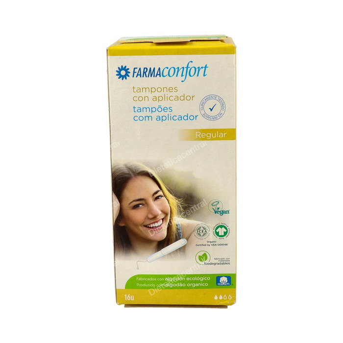 Farmaconfort Tampons Hygiéniques Réguliers en Coton, 16 Unités Farmaconfort Tampons Hygiéniques Réguliers en Coton, 16 Unités