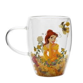 WIDDOP & CO Taza cristal flores secas Bella Princesas Disney