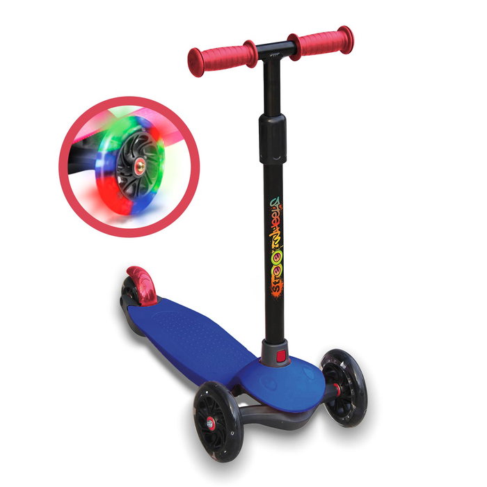 DEQUBE Patinete De 3 Ruedas - Trottinette Enfant 3 Roues Pliable avec Lumières LED, Réglable Hauteur - Pour Enfants de 2 à 6 Ans