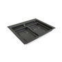 Emuca Base pour tiroirs de cuisine Recycle, 2 compartiments, module 600mm, Plastique gris anthracite