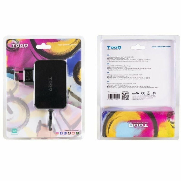Chargeur d'ordinateur portable TooQ TQLC-USBCGAN100PD 100 W Chargeur d'ordinateur portable TooQ TQLC-USBCGAN100PD 100 W